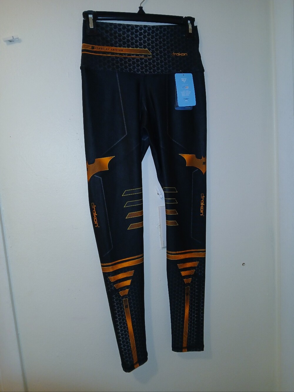 & Drakon special Edition; Black Leggings with Metallic Orange Accents